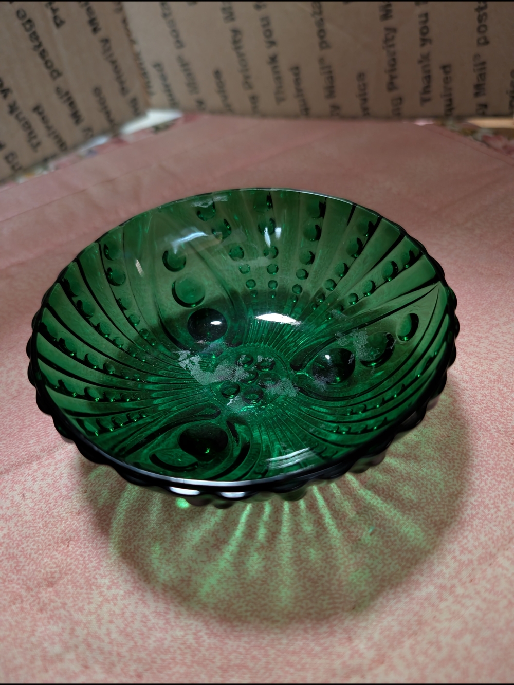 Anchor Hocking Emerald Green Glass Decorative Bowl